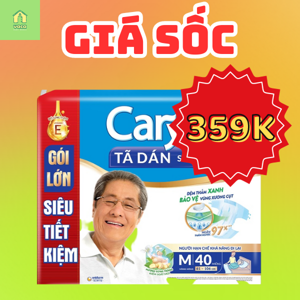 Tã Dán Siêu Thấm Caryn Gói Siêu Tiết Kiệm M40 (40 Miếng)