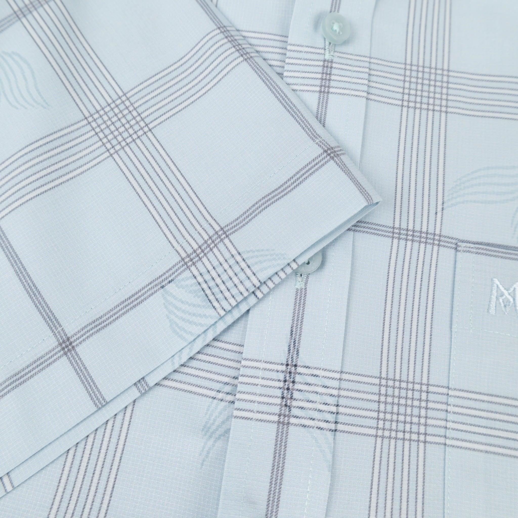 Áo sơ mi nam KHATOCO Tailor Fit ngắn tay A1MN498T2-CNCR754-2704-N