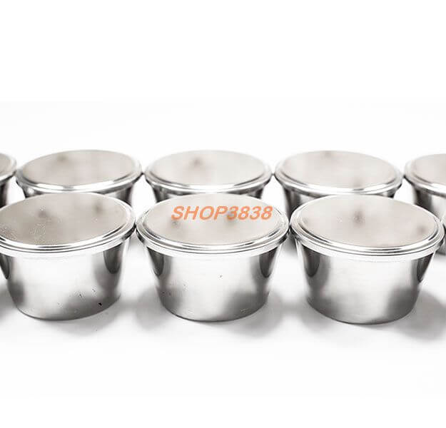 Khuôn Làm Bánh Flan Rau Câu Cupcake Inox 304 Bán Lẻ Nắp Nhựa Kèm Nắp Inox 304