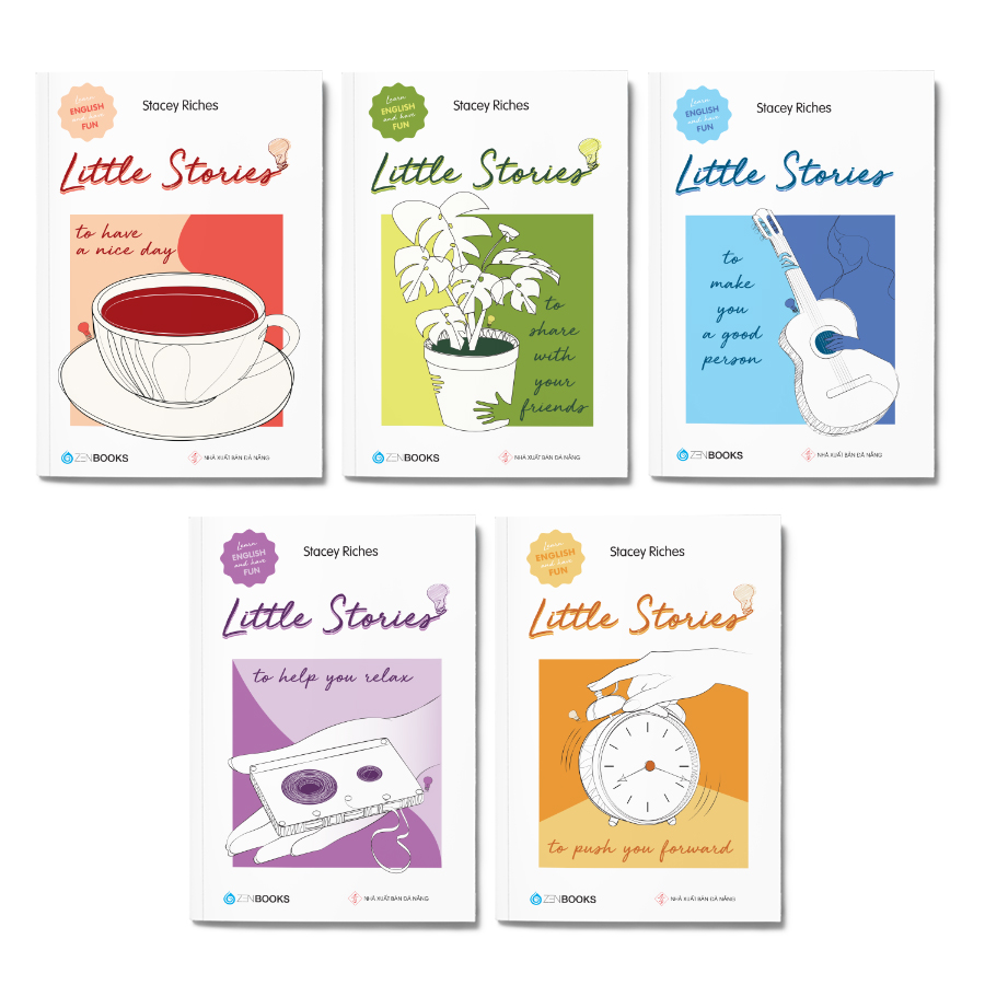 Combo 5 cuốn: Little Stories - To Help You Relax + Little Stories - To Push You Forward + Little Stories - To Share With Your Friends + Little Stories - To Make You A Good Person + Little Stories - To Have A Nice Day 