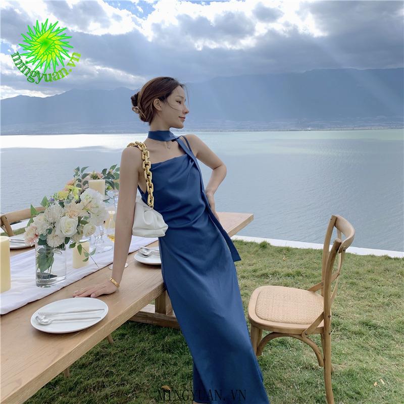 Đầm Nữ Cộc Tay Eo Cao Xếp Ly Thời Trang