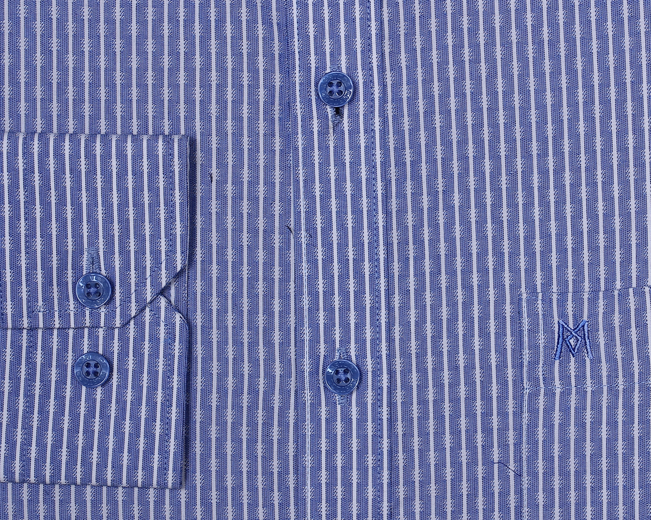 Áo sơ mi nam tay dài form suông Khatoco A1MD398T1-CNSC021-2307-D-SỌC XANH