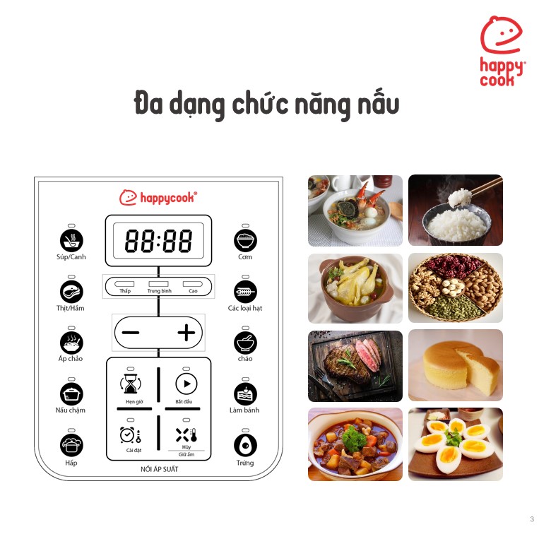 Nồi áp suất điện tử 6L HAPPYCOOK, HEPC-600SV