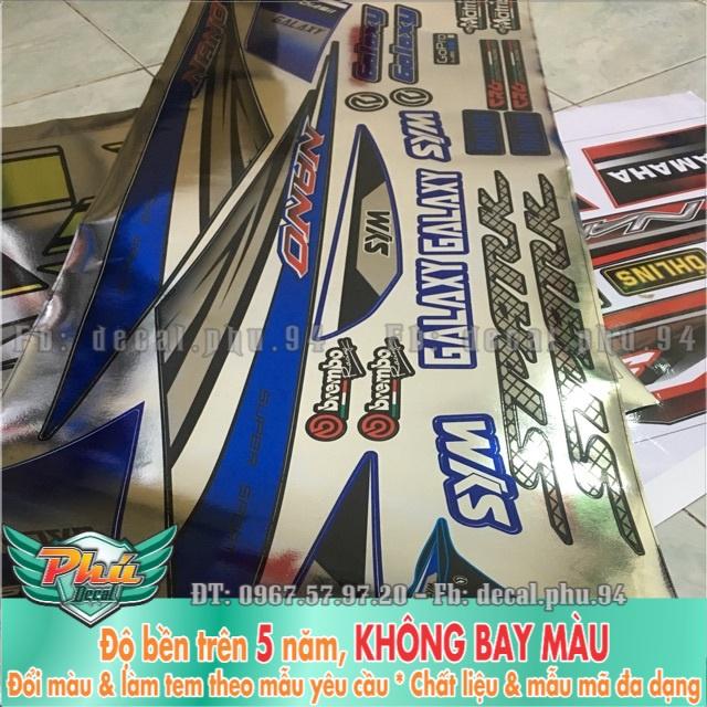 Tem rời Galaxy crom Xanh bạc