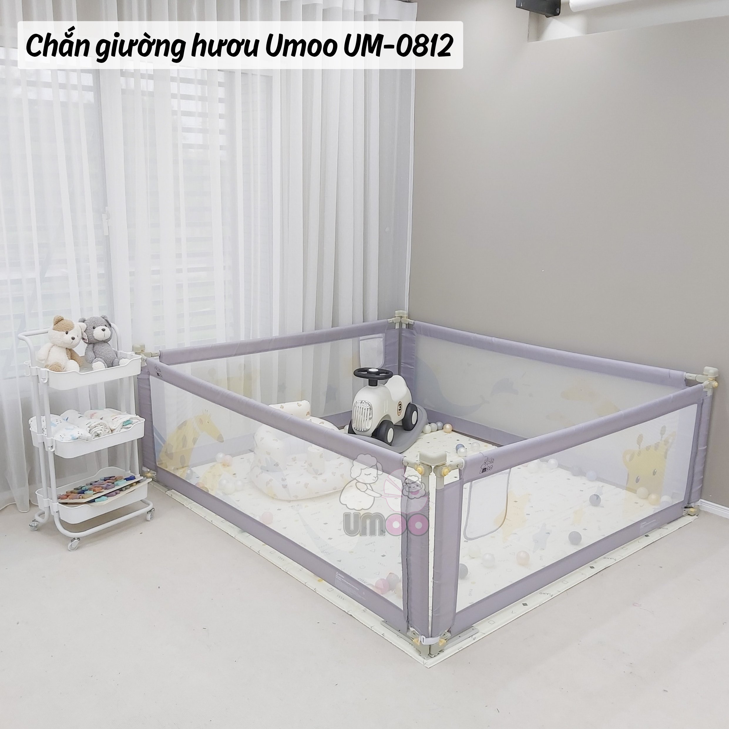 Thanh Chắn Giường Hươu Umoo UM-0812 Bản Nâng Cấp Mới Nhất 2022, Chặn Giường Chống Trượt An Toàn Cho Bé