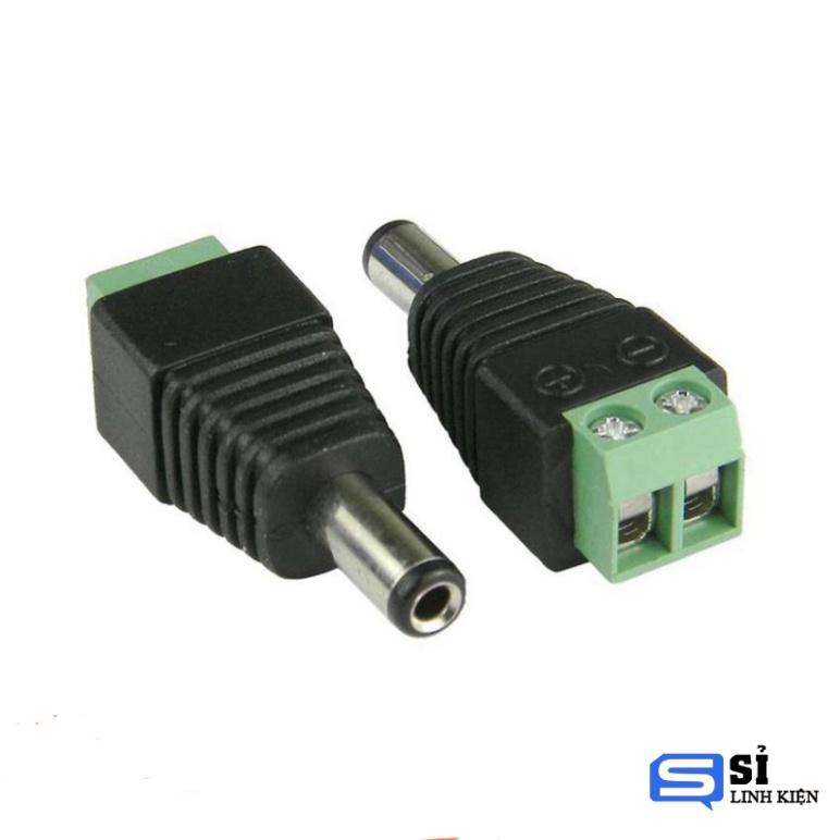 Jack nối Nguồn DC 5.5x2.1mm Đực / Cái - Cổng Domino 2P - Hàng loại Tốt