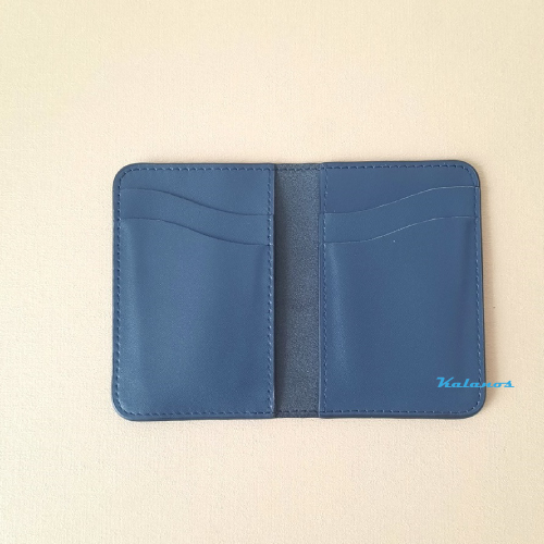 Ví nữ mini đựng thẻ card da bò cao cấp Kalanos KBN770-Xanhd màu xanh dương đẹp, ví mini cute