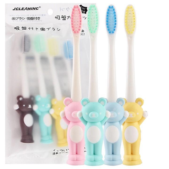 Set 4 bàn chải đánh răng cho bé hình thú đáng yêu ngộ nghĩnh FAMAHA