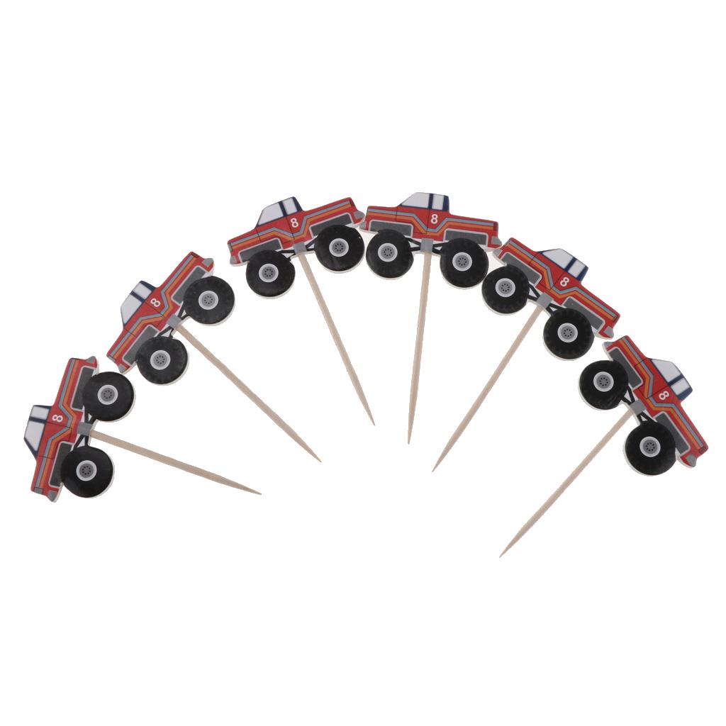 24pcs Car Cupcake Cake Topper Children Birthday Christmas Cake Decoration