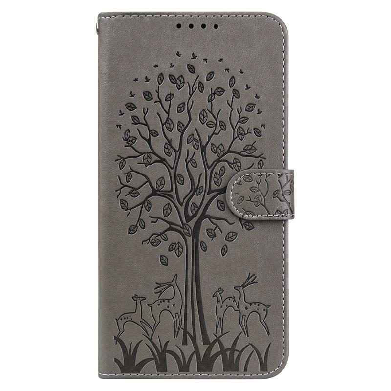 Bao da điện thoại nắp gập dập nổi cây con hươu dạng ví đựng thẻ cho iPhone 6Plus/ 6SPlus 7Plus 8Plus SE 2020 X XR XSMax