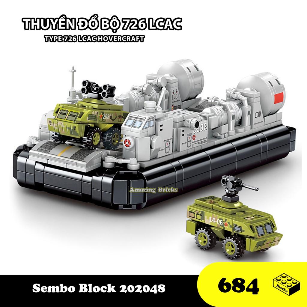 Đồ chơi Lắp ráp Thuyền đổ bộ 726 LCAC, Sembo Block 202048 Xếp hình thông minh, Mô hình Tàu chiến