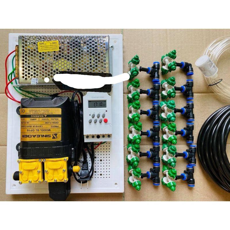 Trọn bộ bao gồm:1 bơm đôi sinleader chính hãng.. 1 nguồn tổ ong 12v 10a 12 béc 4 cửa 20 dây