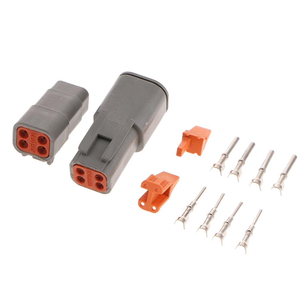 1 Set Waterproof Electrical Wire Cable 4Pin Way Connector Plug Terminal Kit