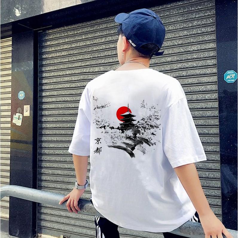 Áo Thun Tay Lỡ Unisex Tháp Mặt Trăng Đỏ