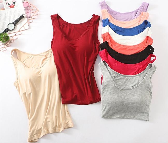Áo thun Ba Lỗ nữ kèm Bra cotton co giãn