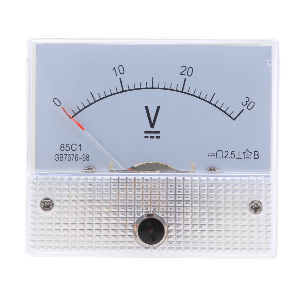 2pcs Analog Current Panel Ammeter DC 0-20A &amp; 0-30V Circuit Testing Tools