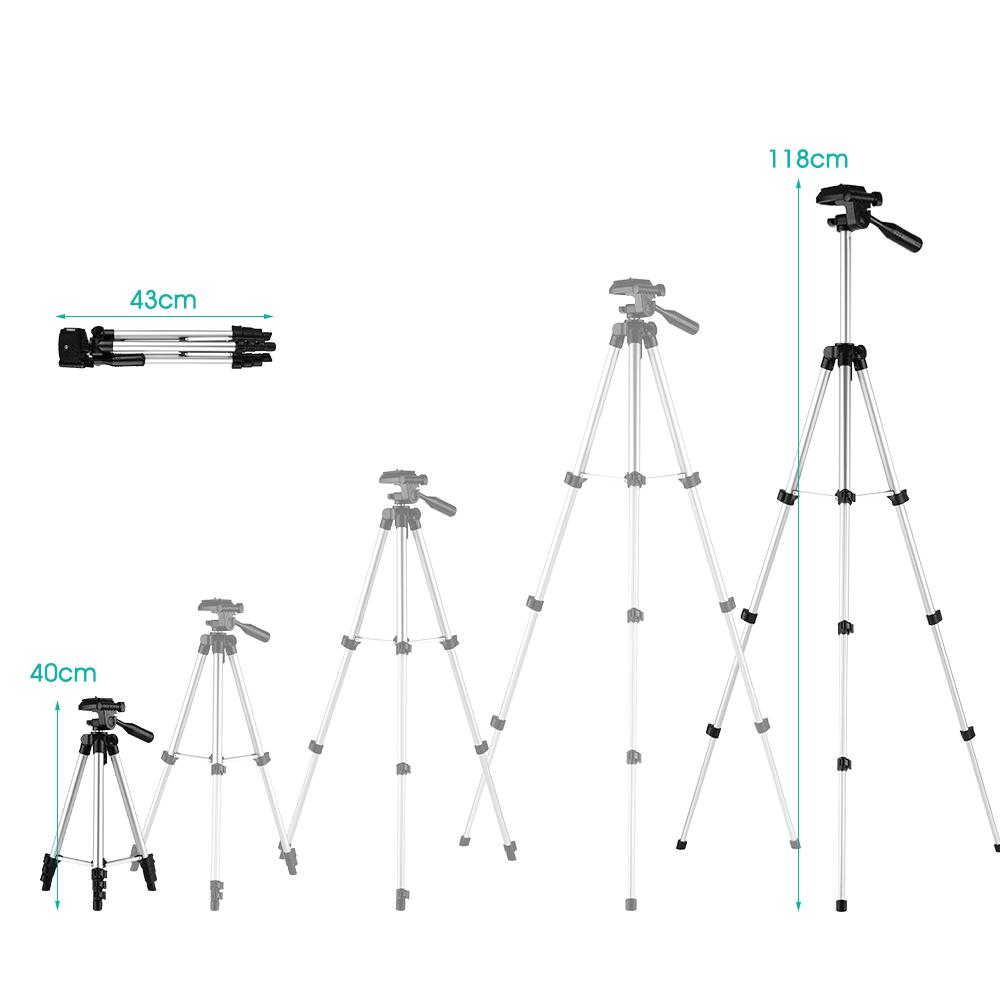 Chân máy ảnh bằng hợp kim nhôm nhẹ cầm tay Tải trọng 2,5kg với Chiều cao 46 inch / 118cm
