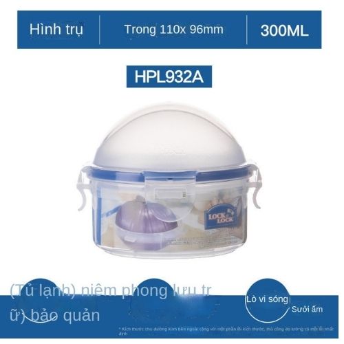 Hộp Bảo Quản Thực Phẩm Lock&amp;Lock HPL932A Chất Liệu Nhựa PP, Nắp Có Ron Silicone - 300ml