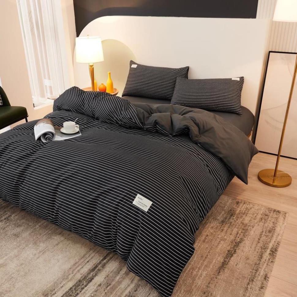 Bộ chăn ga gối Cotton TC sọc caro 4 món