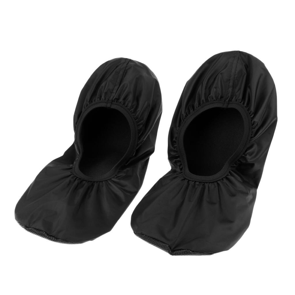 2 Pair Durable Bowling Shoe Covers Non Skid Shoe Shield - Black