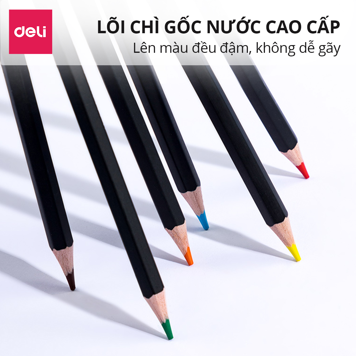 Bút Chì Màu Gốc Nước Chuyên Nghiệp Deli Kèm Cọ Vẽ - 36/48/72 Màu Thiết Kế Tô Vẽ Tranh Phác Thảo Học Sinh