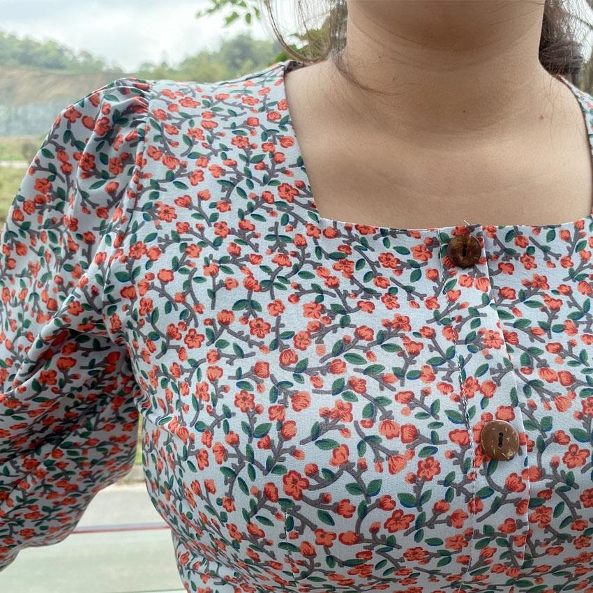 Đầm hoa Bigsize dài tay dáng dài chubbybigsize