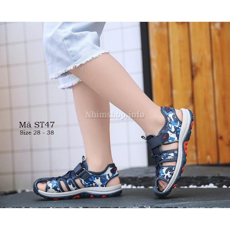 Sandal rọ cho bé trai cao cấp 4 - 12 tuổi siêu nhẹ quai dán thời trang phong cách Hàn ST47