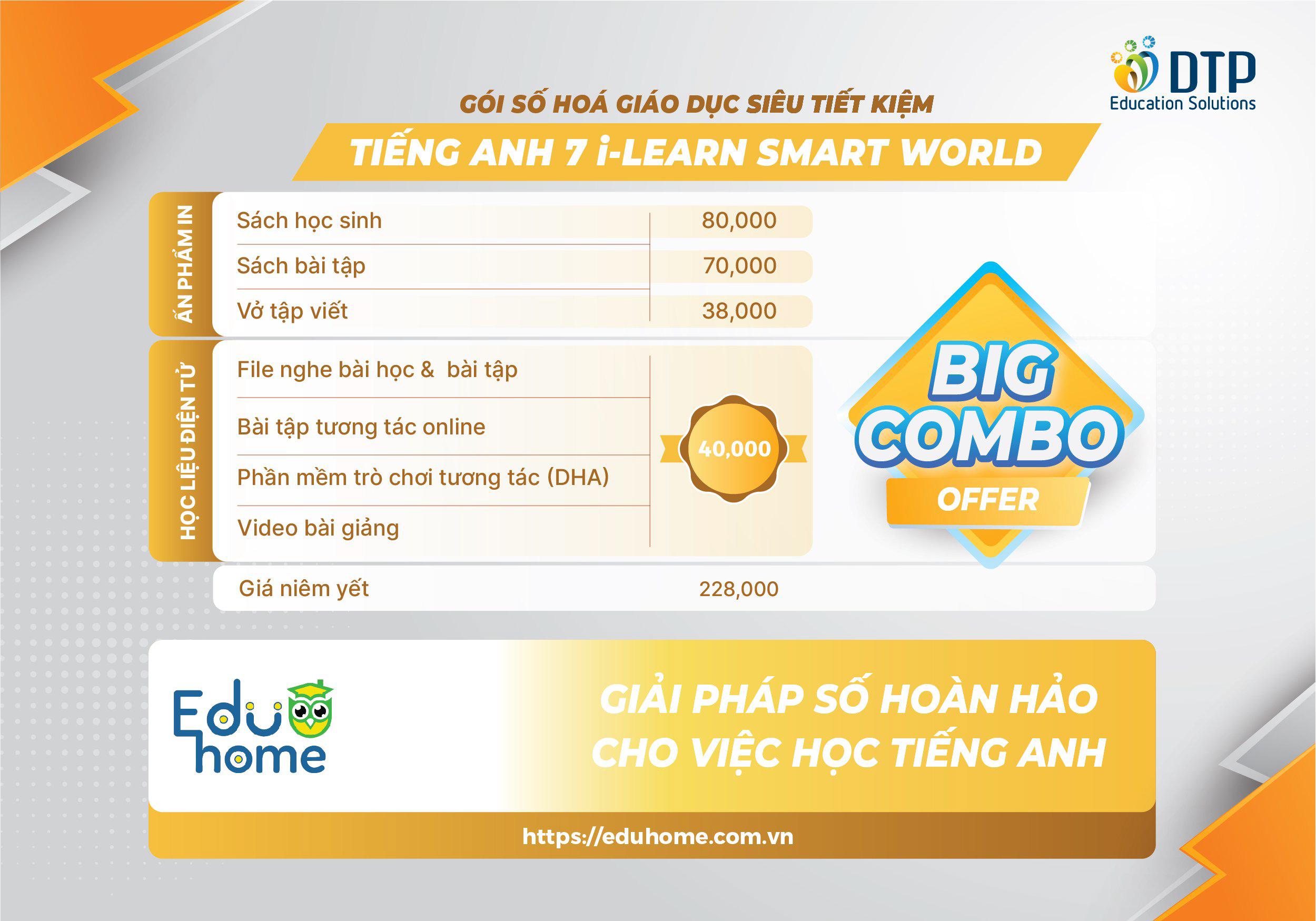 Tiếng Anh 7 i-Learn Smart World - Gói số hóa giáo dục siêu tiết kiệm (SB, WB, NB, Digital Pack)