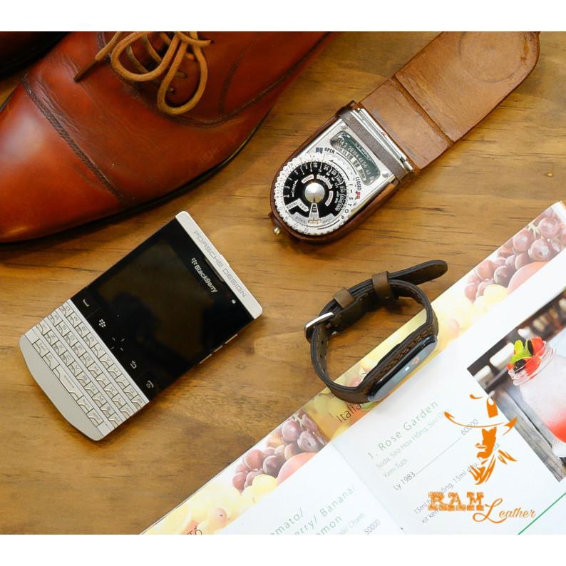 DÂY DA BÒ THẬT MAY TAY CHO MIBAND 5 - DA BÒ NÂU ĐẤT - CHÍNH HÃNG RAM LEATHER - MI BAND 5 BROWN COW LEATHER STRAPS