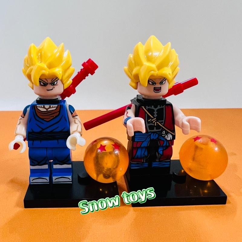 Minifigures Dragon Ball - Mô hình đồ chơi Dragon Ball mini lắp ghép 4,5cm Gogeta Vegito Son Goku Xeno Vegeta SSJ2 Vegeto