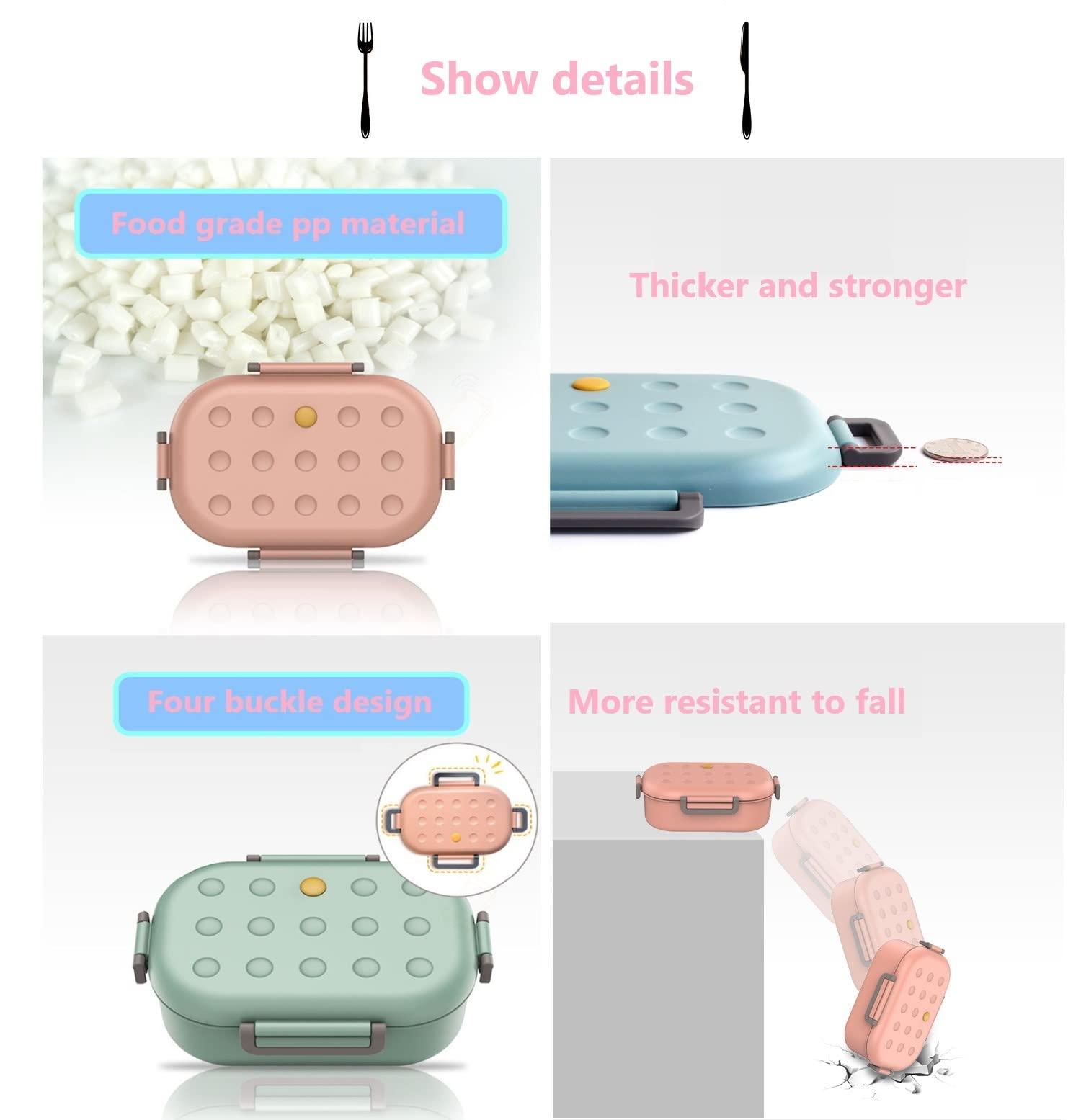Hộp Bento 1000ml, Hộp ăn trưa -Litter -Proof Children và người lớn ,, Hộp ăn trưa với đối tượng , hộp đồ ăn nhẹ Spout -safe