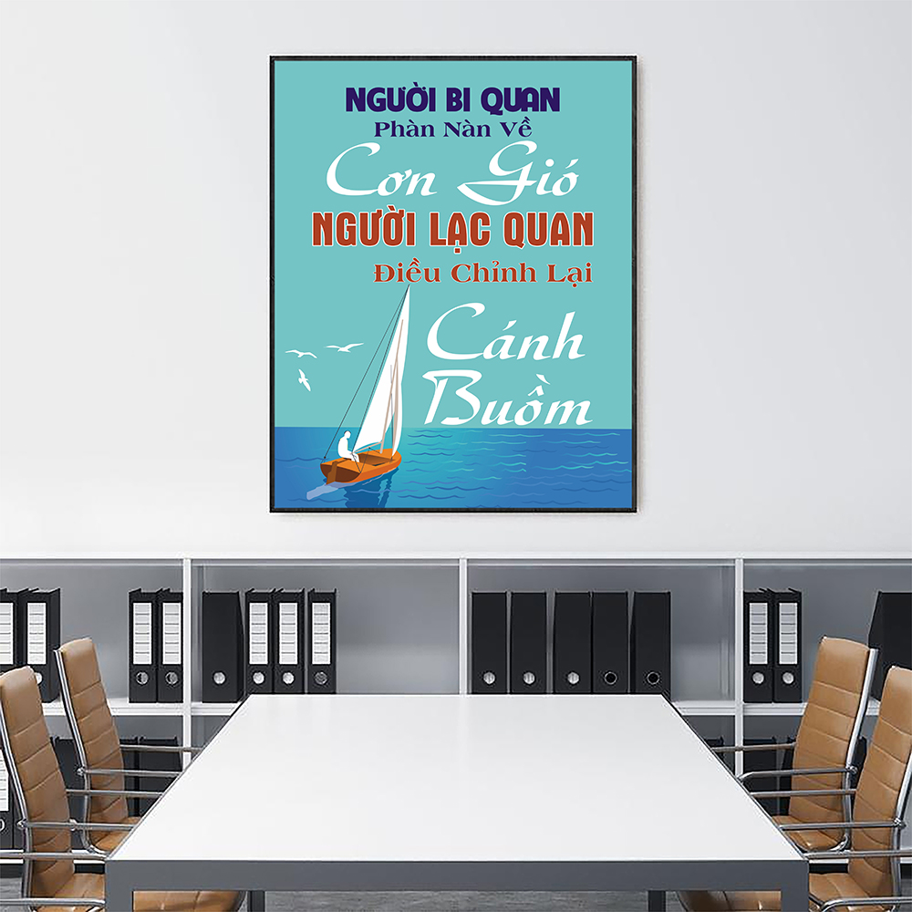 Tranh động lực Người bi quan phàn nàn về cơn gió, người lạc quan điều chỉnh lại cánh buồm-Model: AZ1-0364