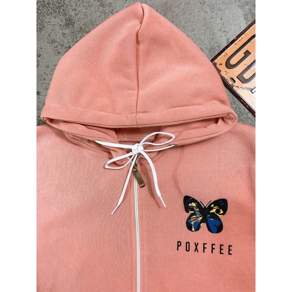Áo Khoác Hoodie Áo Khoác Thun Nỉ Dây Kéo Hình Bướm -