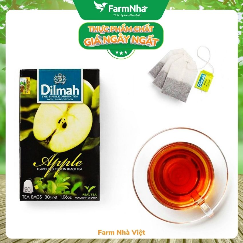 Trà Dilmah Apple 30g 20 túi x 1,5gr - Trà đen tinh hoa từ Sri Lanka Nhập Khẩu Chính Hãng