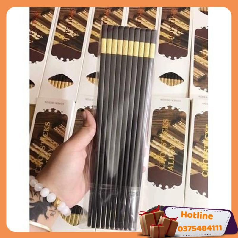 Đũa Hợp Kim Mạ Vàng 10 Đôi - Hàng Loại 1