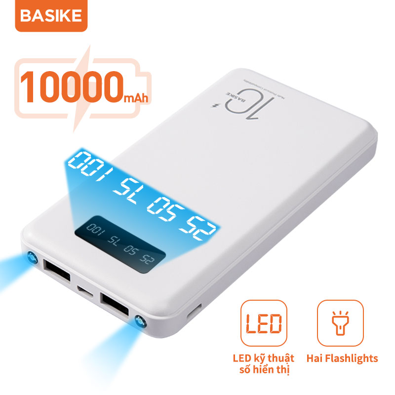 Basike Pin Sạc dự phòng 10000mAh BSK-PT69 Cho di động/điện thoại Apple/iOS iPhone/iPad Android- Hàng Chính Hãng