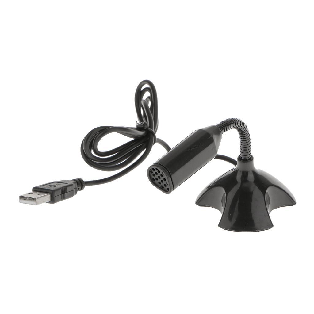 BLACK MINI SPEECH MICROPHONE with USB CONNECTOR STAND FOR PC LAPTOP DESKTOP