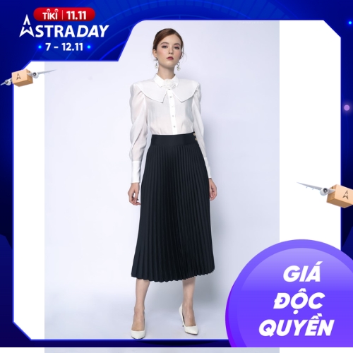 Chân váy xếp ly nữ cao cấp lụa tre chính hãng White Ant - Có video +