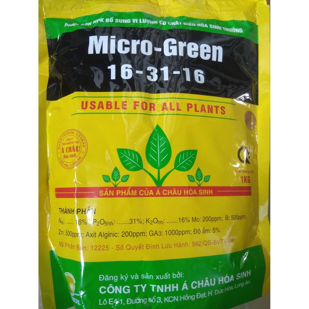 Phân bón tạo mầm hoa cực mạnh Micro Green NPK 16-31-16 - gói 1 Kg