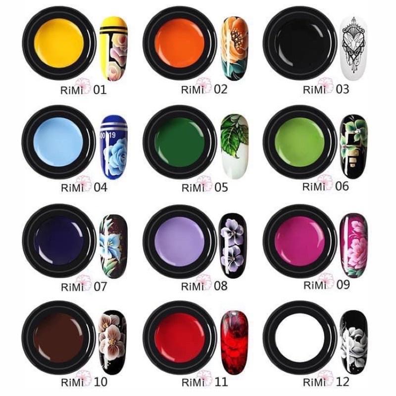 Gel vẽ Rimi, set gel vẽ rimi, gel vẽ cao cấp