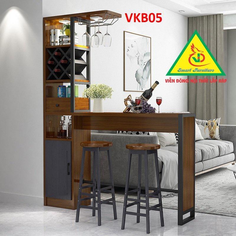 Quầy bar mini kết hợp tủ rượu VKB05( không kèm ghế) - Nội thất lắp ráp Viendong Adv