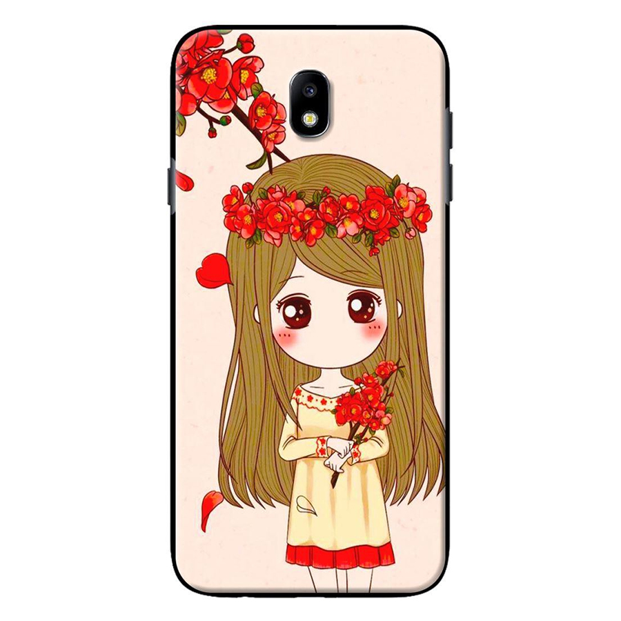 Ốp Lưng Dành Cho Samsung Galaxy J3 Pro / J7 Pro - Anime Cô Gái Cầm Hoa Đào
