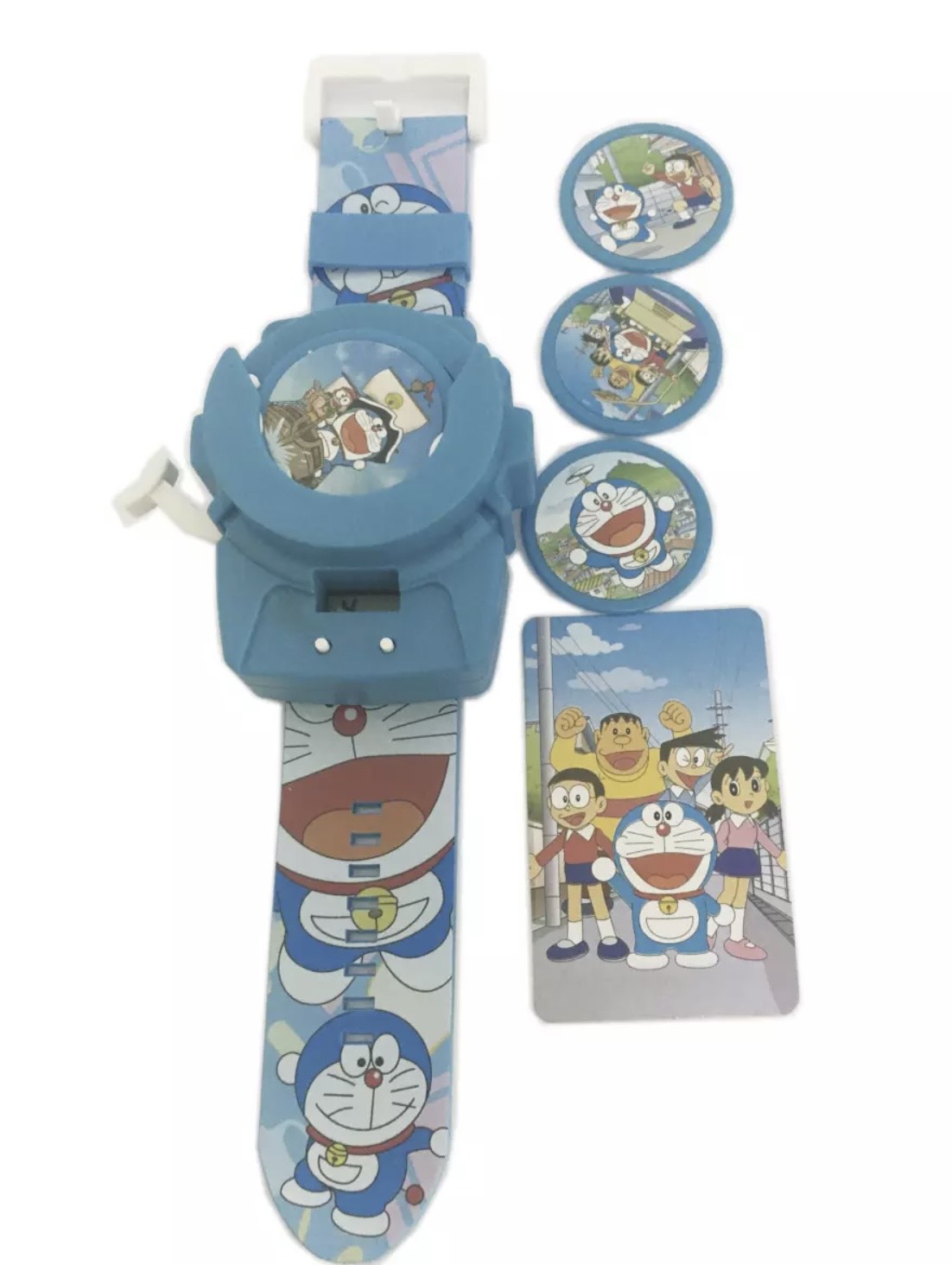 Đồ chơi đồng hồ đeo tay Doraemon spider man người nhện có bắn đĩa, giúp bé luyện tập thói quen xem giờ mỗi ngày