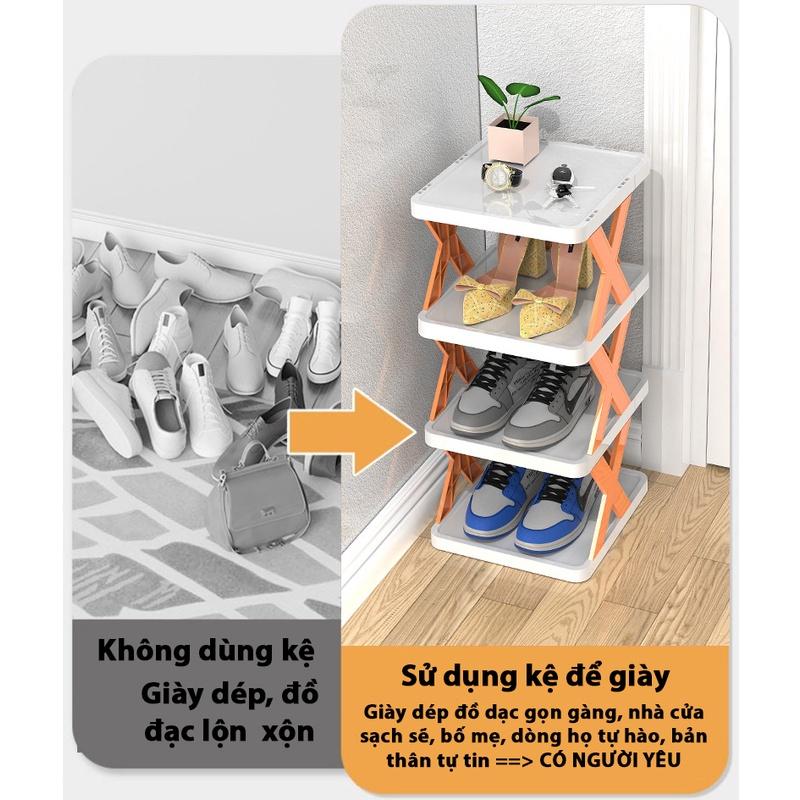 Kệ để giày dép chữ X thông minh có thể tháo lắp gấp gọn, kệ để đồ trang trí đa năng cao cấp