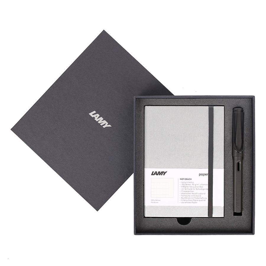 Gift Set Lamy Notebook A6 Softcover Grey + Lamy Safari Matt Black - GSA6-Sa0014