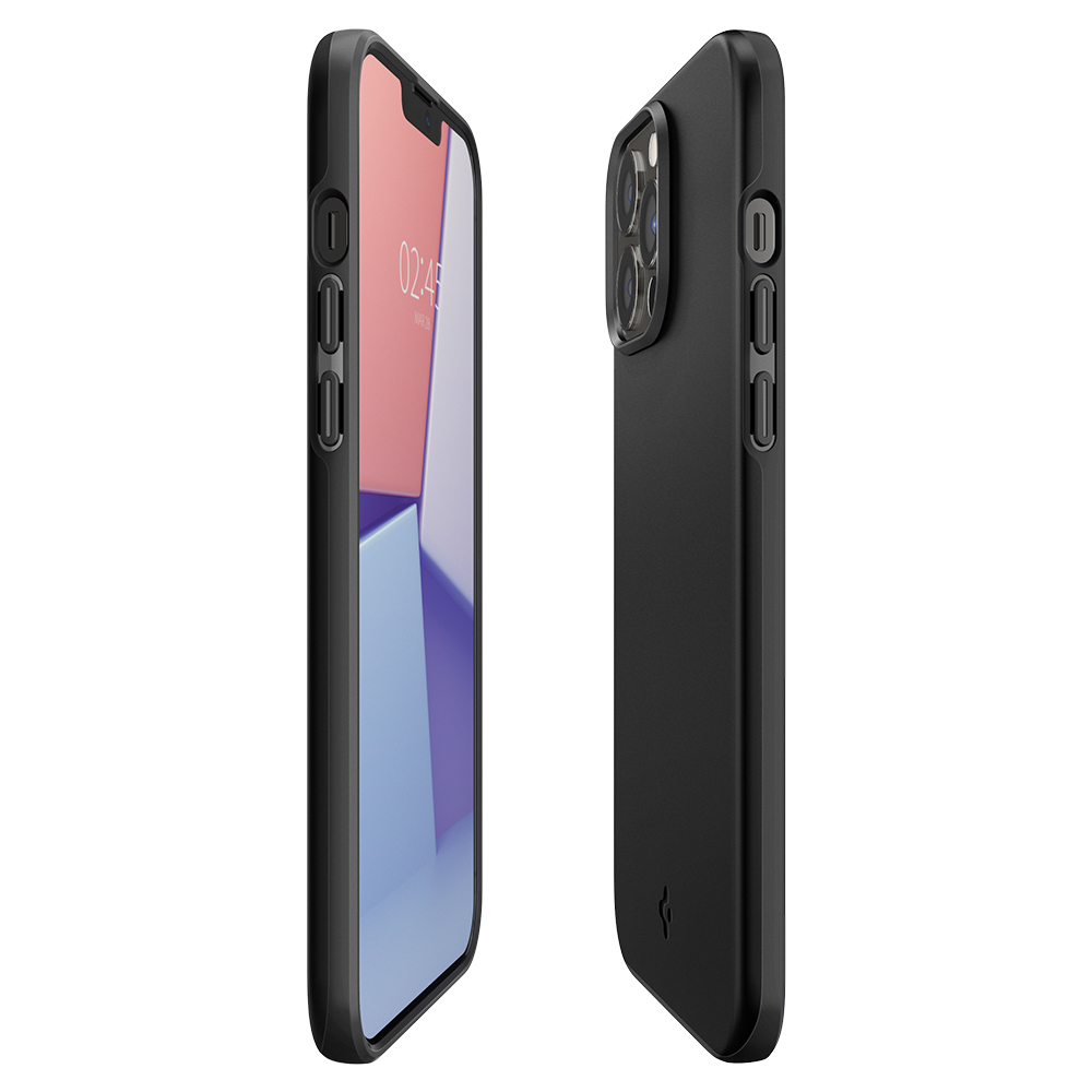 Ốp lưng Spigen Thin Fit Black cho iPhone 13 Pro Max - Thiết kế nhỏ nhẹ, chống sốc, chống bẩn, viền camera cao - Hàng chính hãng