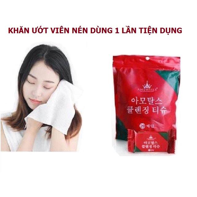 20 Khăn Ướt Dạng Viên Nén, Chất Liệu Mềm, Mịn, Dùng 1 Lần Tiện Dụng, Nhỏ Gọn, Sạch Sẽ, TakyHome 5850Set20