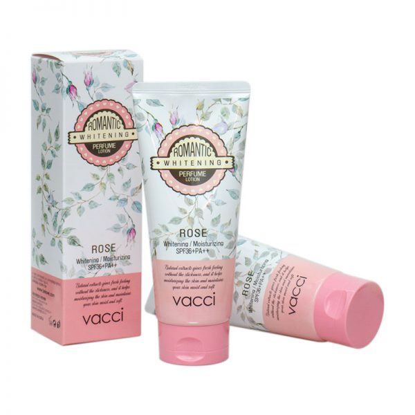 Sữa dưỡng thể cấp ẩm trắng da hương nước hoa Vacci Whitening Lotion - Rose(Hoa Hồng)