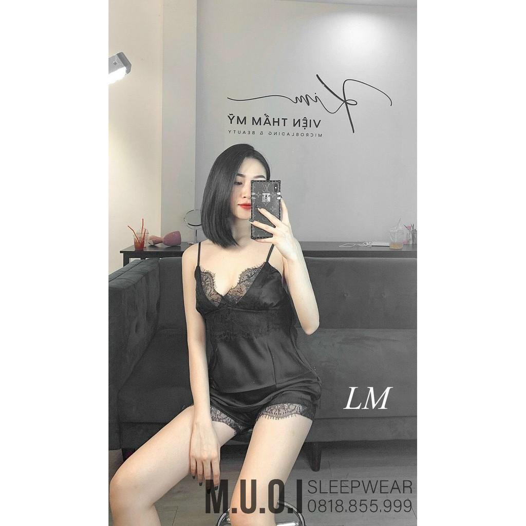 SX 154 - Bộ ngủ lụa satin QUẢNG CHÂU sexy - Muối Sleepwear