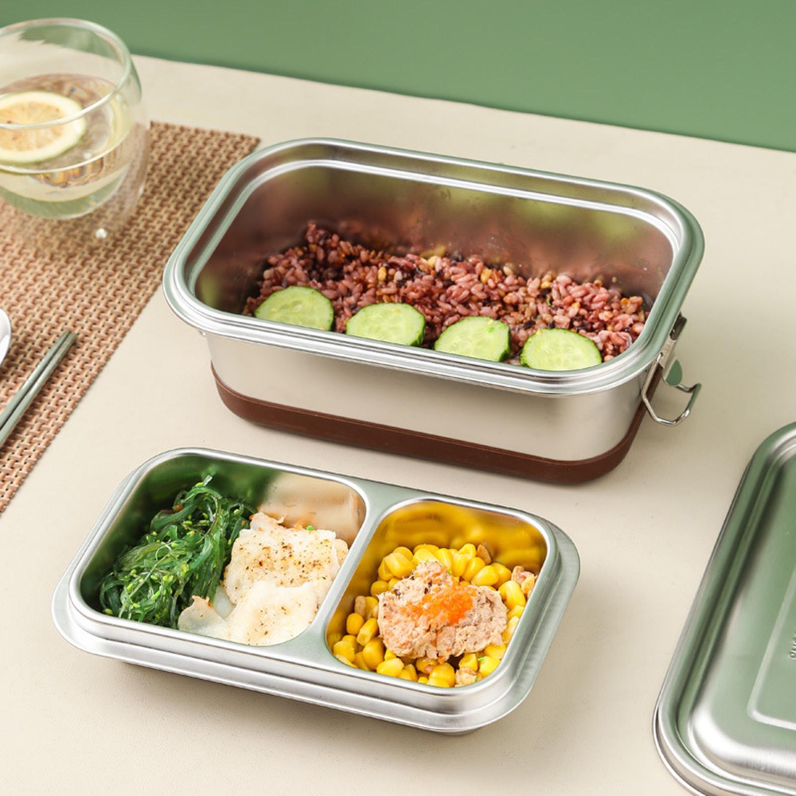 1.2L Stainless Steel Bento Lunch Food Box Container Outdoor Meals Use